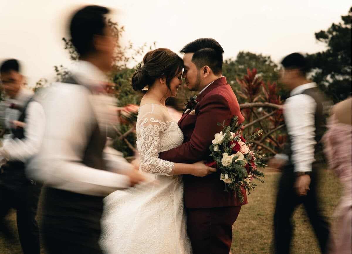 Steff & Rayson on their wedding day
